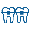 Illustration of teeth with braces